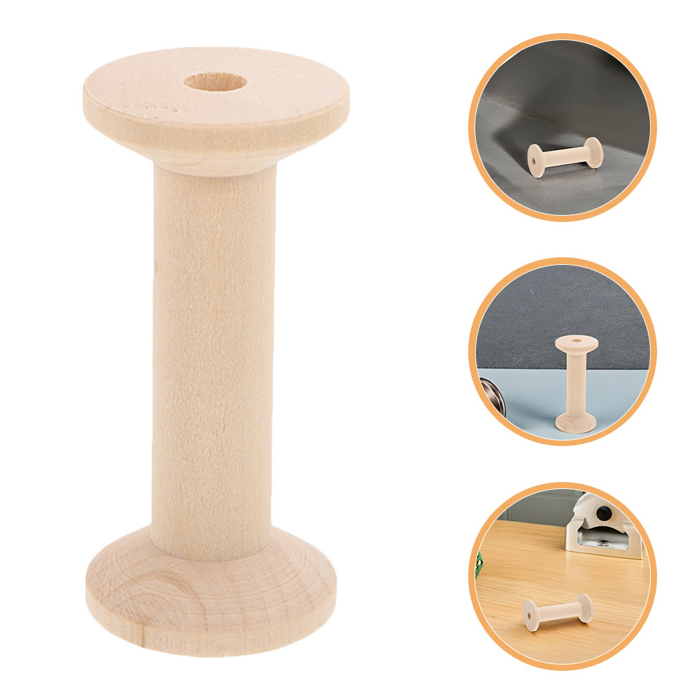 Embroidery Craft - 4Pcs Wooden Thread Spools Set Large