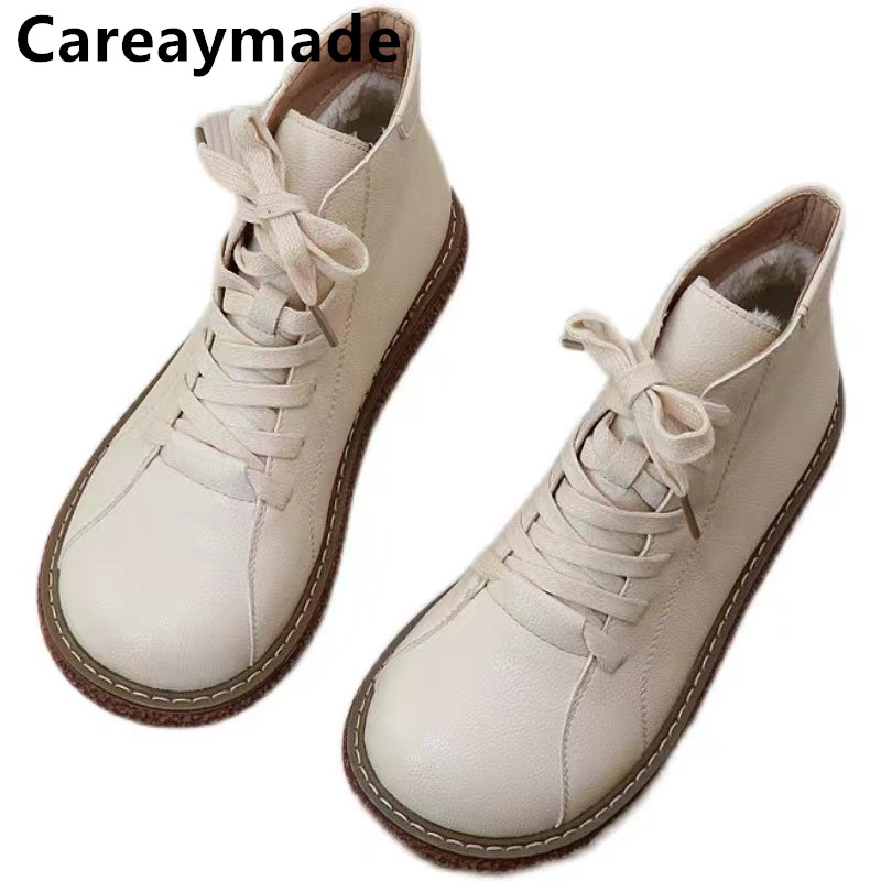 Guipure Lace Panel - Careaymade-Vintage Lace Up boots women's short