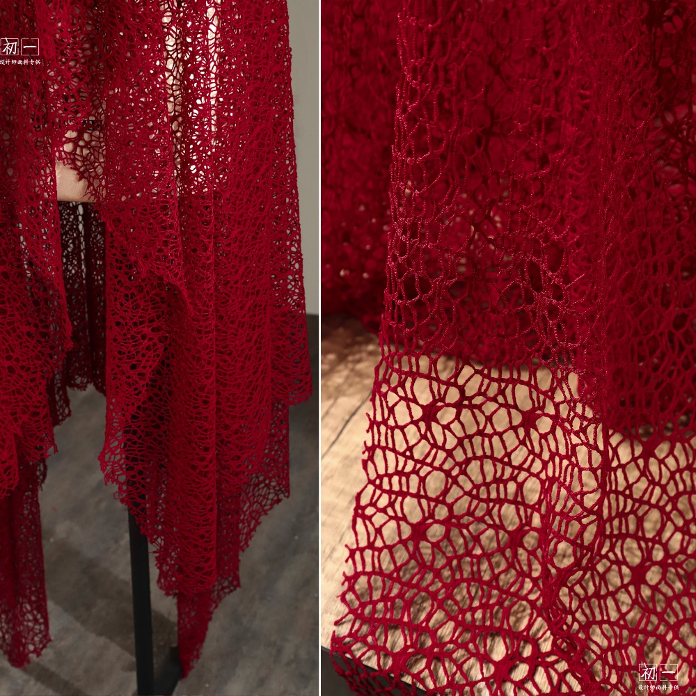 Red Irregular Hollow-out Mesh  - огляд і ціна Crystal Mesh Fabric