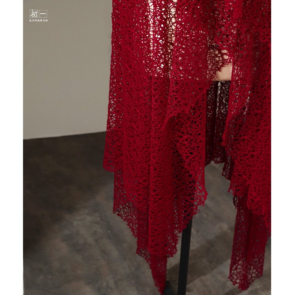 Red Irregular Hollow-out Mesh  - огляд і ціна Crystal Mesh Fabric