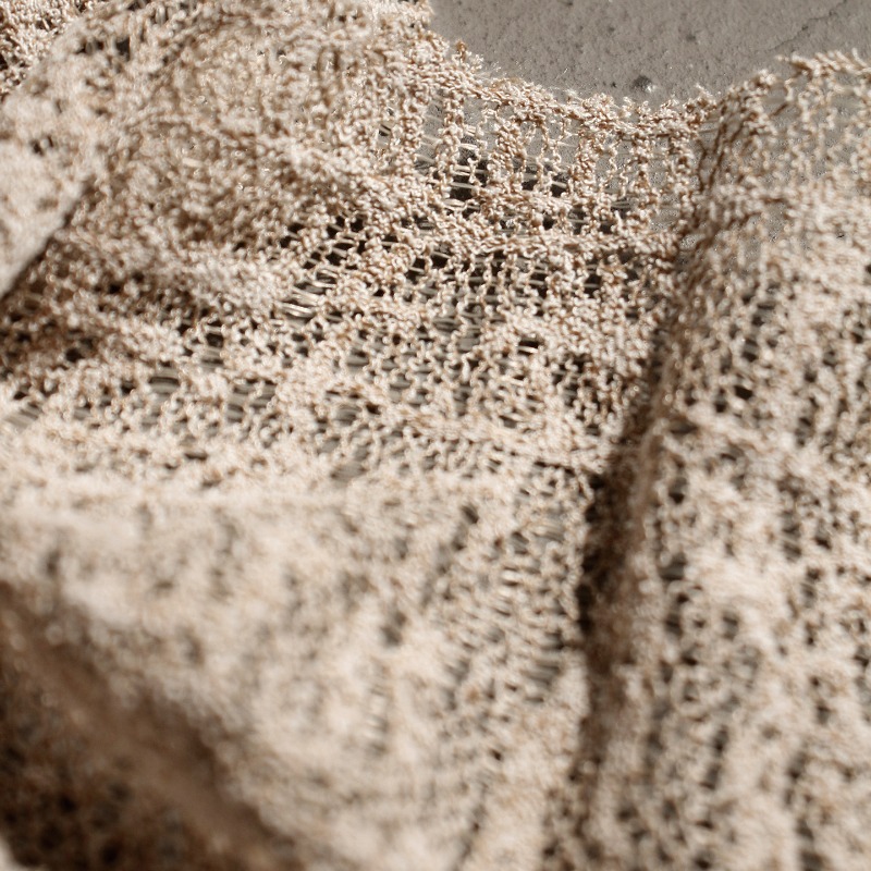 Beige Hollow Lace Woven Knitte - огляд і ціна Crystal Mesh Fabric